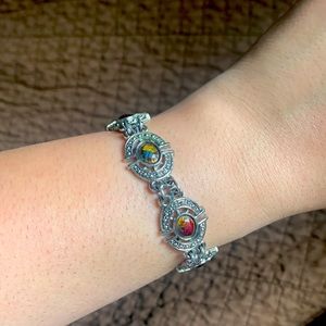 Vintage Sterling Silver Gemstone Bracelet